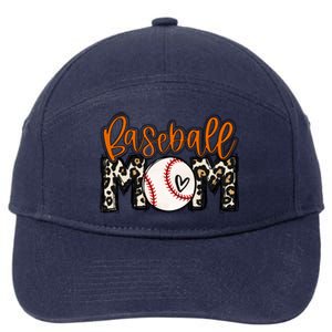 Baseball Mom Orange Leopard Baseball Mama Cool Gift 7-Panel Snapback Hat