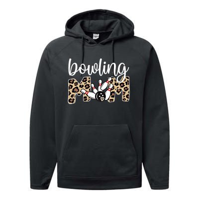 Bowling Mom Of A Bowling Player Mother Bowler Mama Gift Performance Fleece Hoodie