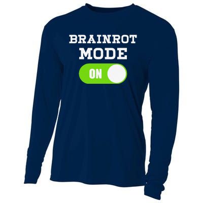 Brainrot Mode On Mental Overdrive Mind Overloaded Obsessed Cooling Performance Long Sleeve Crew