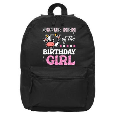 Bonus Mom Of The Birthday Girl Farm Cow Lover 16 in Basic Backpack