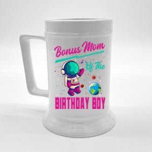 Bonus Mom Of The Birthday Space Party Planet Astronaut Cool Gift Beer Stein