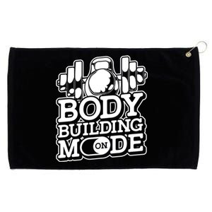 Bodybuilding Mode On Cute Gift Fitness Barbell Workout Bodybuilder Gift Grommeted Golf Towel