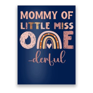 Boho Mommy Of Miss Onederful 1st Birthday Girl Cute Rainbo Poster