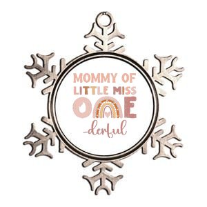 Boho Mommy Of Miss Onederful 1st Birthday Girl Cute Rainbo Metallic Star Ornament