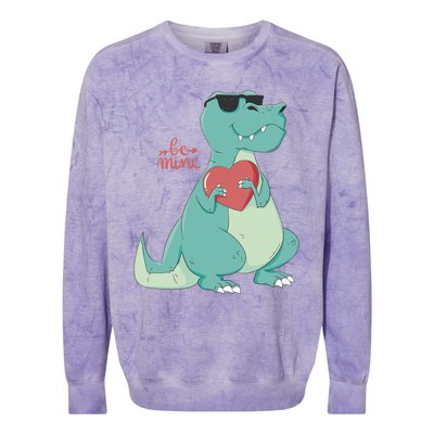 Be Mine Outfit With Cool Dinosaur Gift Colorblast Crewneck Sweatshirt