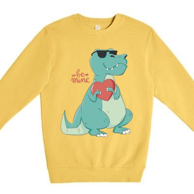 Be Mine Outfit With Cool Dinosaur Gift Premium Crewneck Sweatshirt