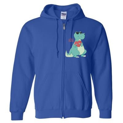 Be Mine Outfit With Cool Dinosaur Gift Full Zip Hoodie