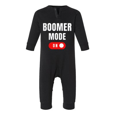 Boomer Mode On Funny Boomers Proud Boomer Infant Fleece One Piece