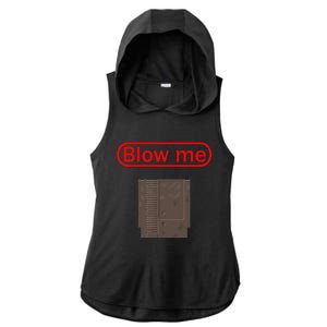 Blow Me Old School Gamer Cartridge Funny Video Gaming Gift Ladies PosiCharge Tri-Blend Wicking Draft Hoodie Tank