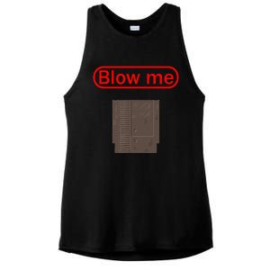 Blow Me Old School Gamer Cartridge Funny Video Gaming Gift Ladies PosiCharge Tri-Blend Wicking Tank