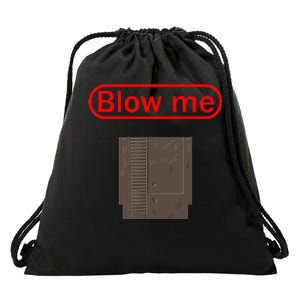 Blow Me Old School Gamer Cartridge Funny Video Gaming Gift Drawstring Bag