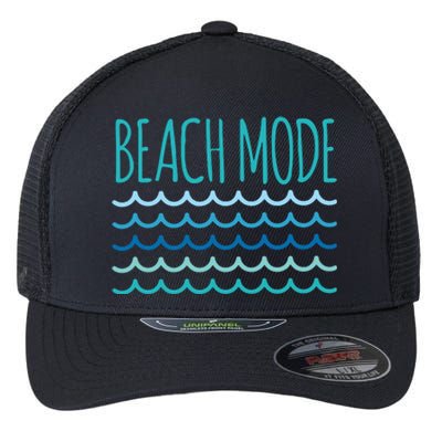 Beach Mode Ocean Wave Flexfit Unipanel Trucker Cap