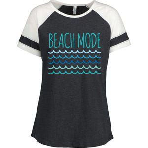 Beach Mode Ocean Wave Enza Ladies Jersey Colorblock Tee