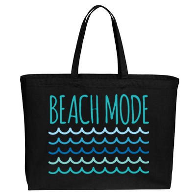 Beach Mode Ocean Wave Cotton Canvas Jumbo Tote