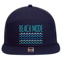 Beach Mode Ocean Wave 7 Panel Mesh Trucker Snapback Hat