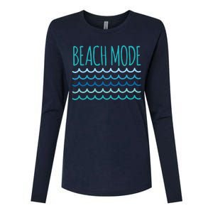 Beach Mode Ocean Wave Womens Cotton Relaxed Long Sleeve T-Shirt