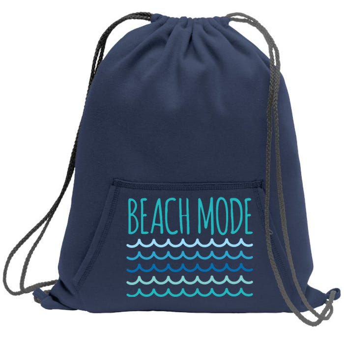 Beach Mode Ocean Wave Sweatshirt Cinch Pack Bag