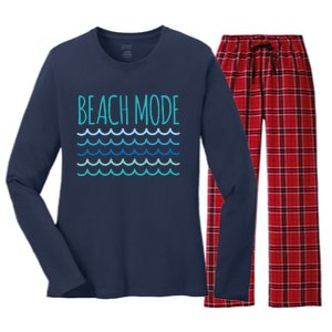 Beach Mode Ocean Wave Women's Long Sleeve Flannel Pajama Set 