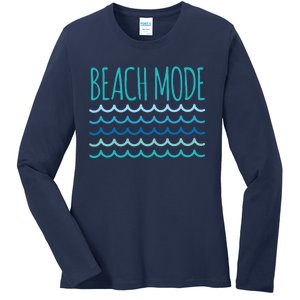 Beach Mode Ocean Wave Ladies Long Sleeve Shirt