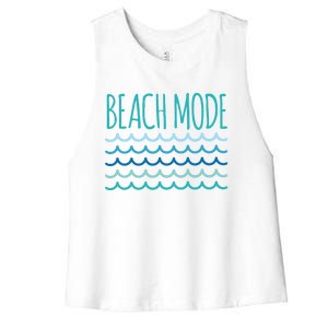 Beach Mode Ocean Wave Women's Racerback Cropped Tank