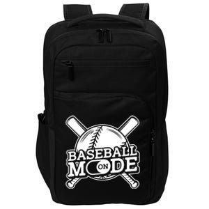 Baseball Mode On Cute Gift Player Fan Bat Pitch Homerun Baseballer Gift Impact Tech Backpack