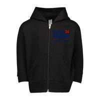 Big Mike Obama 2024 The Man For The Job Toddler Zip Fleece Hoodie