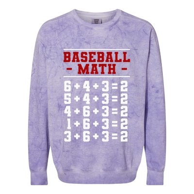 Baseball Math Operation Double Play Mathematician Colorblast Crewneck Sweatshirt