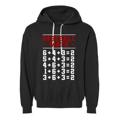 Baseball Math Operation Double Play Mathematician Garment-Dyed Fleece Hoodie