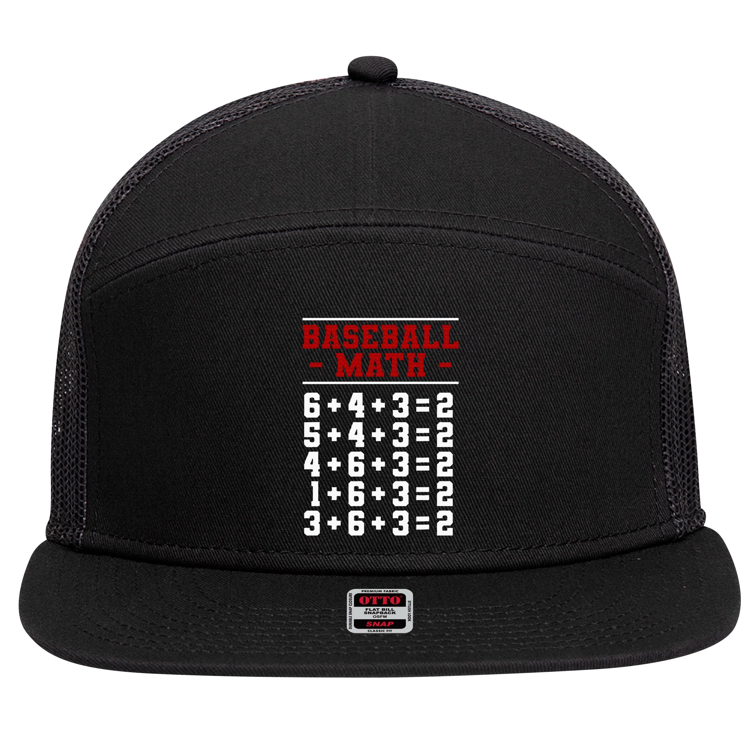 Baseball Math Operation Double Play Mathematician 7 Panel Mesh Trucker Snapback Hat
