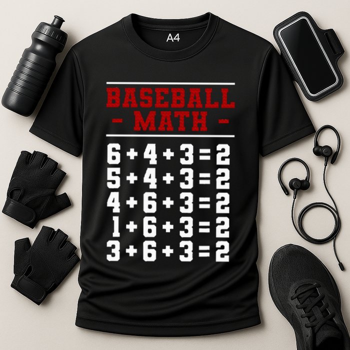 Baseball Math Operation Double Play Mathematician Performance Shirt