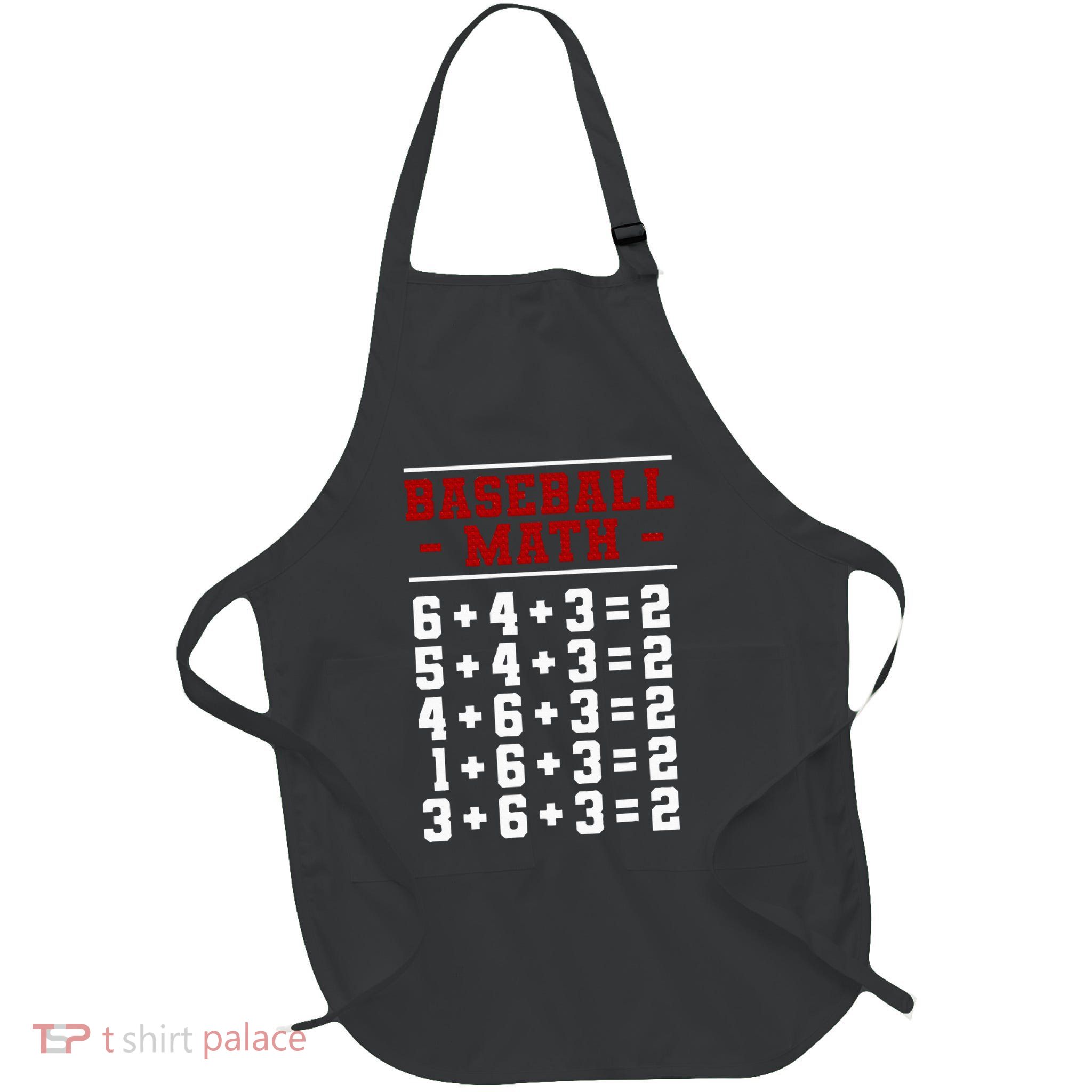 Baseball Math Operation Double Play Mathematician Full-Length Apron With Pockets