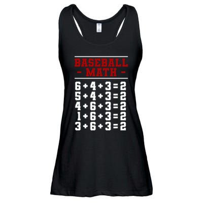 Baseball Math Operation Double Play Mathematician Ladies Essential Flowy Tank