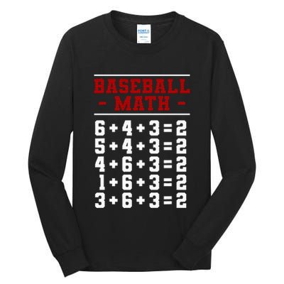 Baseball Math Operation Double Play Mathematician Tall Long Sleeve T-Shirt