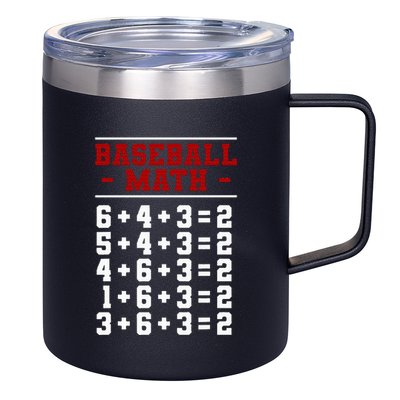 Baseball Math Operation Double Play Mathematician 12oz Stainless Steel Coffee Mug