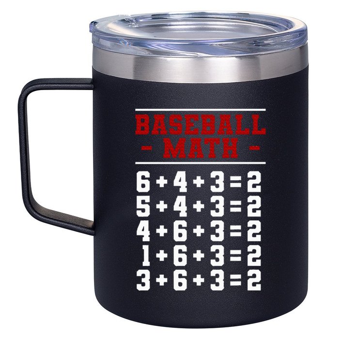 Baseball Math Operation Double Play Mathematician 12oz Stainless Steel Coffee Mug