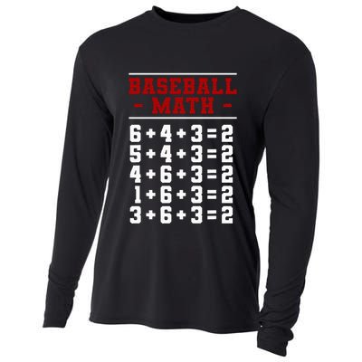 Baseball Math Operation Double Play Mathematician Cooling Performance Long Sleeve Crew