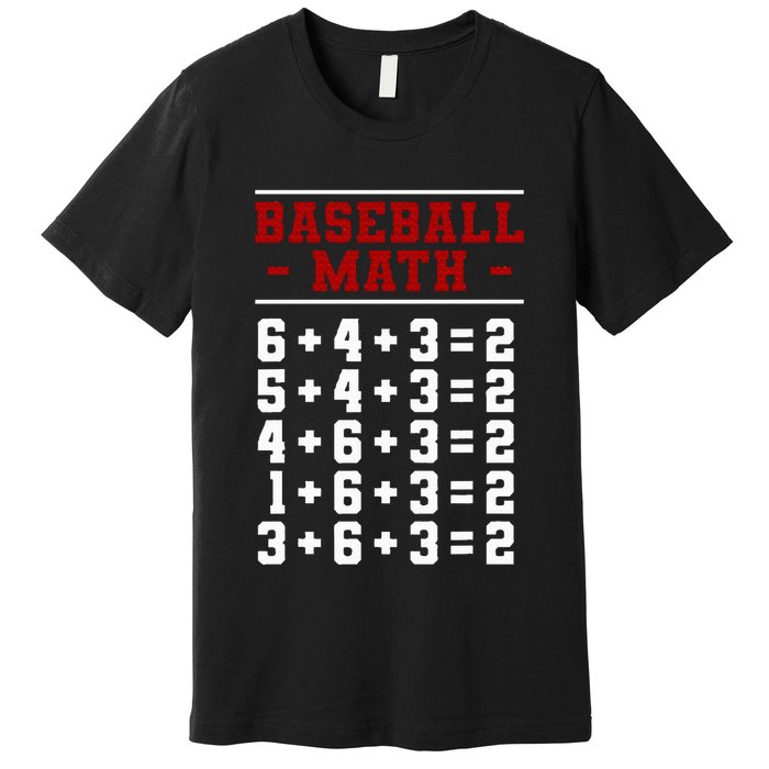 Baseball Math Operation Double Play Mathematician Premium T-Shirt