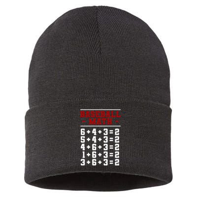 Baseball Math Operation Double Play Mathematician Sustainable Knit Beanie