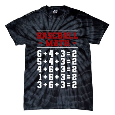 Baseball Math Operation Double Play Mathematician Tie-Dye T-Shirt