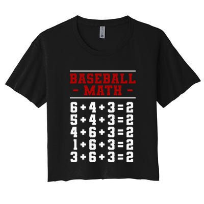 Baseball Math Operation Double Play Mathematician Crop Top