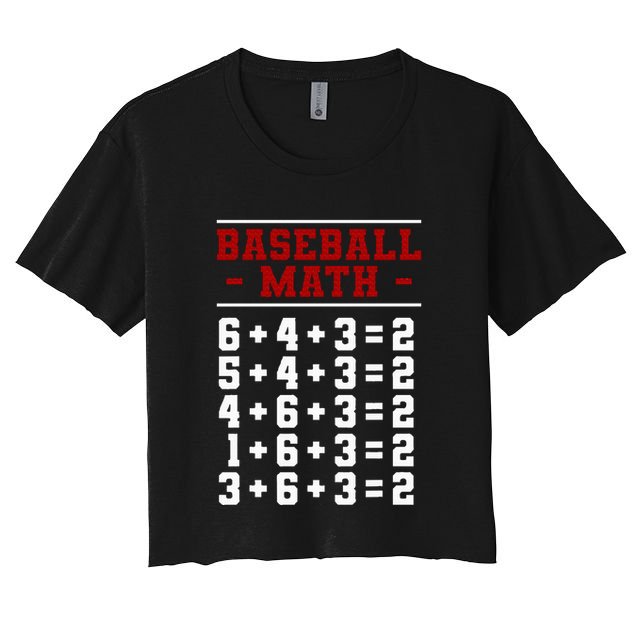 Baseball Math Operation Double Play Mathematician Crop Top
