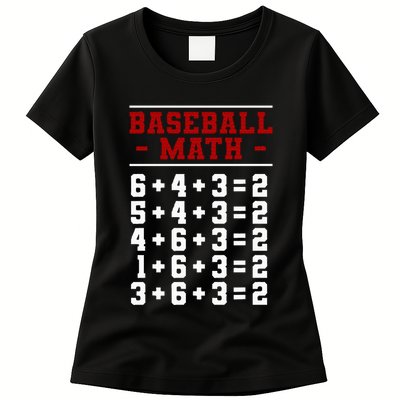 Baseball Math Operation Double Play Mathematician Womens T-Shirt