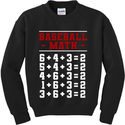 Baseball Math Operation Double Play Mathematician Kids Sweatshirt
