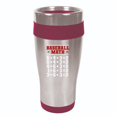 Baseball Math Operation Double Play Mathematician 16oz Travel Tumbler
