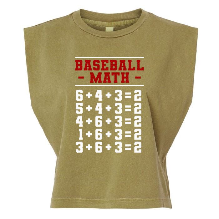 Baseball Math Operation Double Play Mathematician Garment-Dyed Women's Muscle Tee