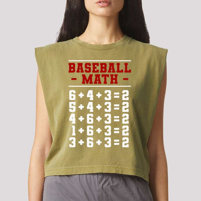 Baseball Math Operation Double Play Mathematician Garment-Dyed Women's Muscle Tee