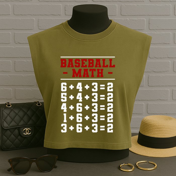 Baseball Math Operation Double Play Mathematician Garment-Dyed Women's Muscle Tee