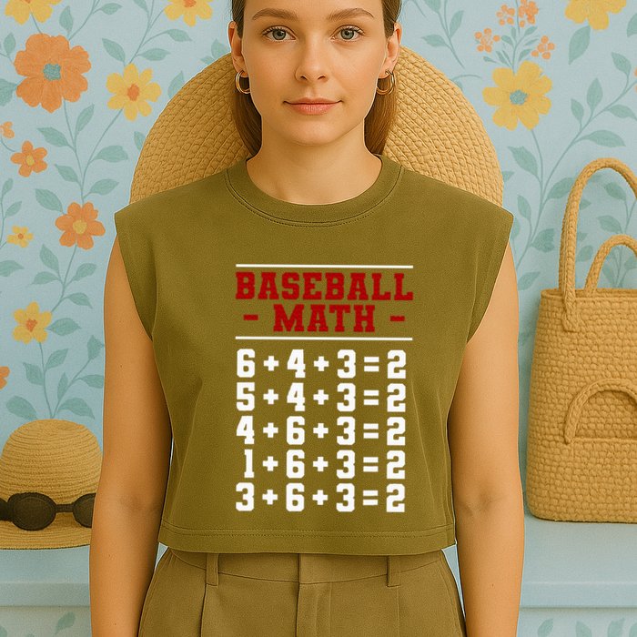 Baseball Math Operation Double Play Mathematician Garment-Dyed Women's Muscle Tee