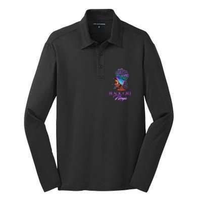 Black Magic Pride Proud Excellence Natural Hair Gift Silk Touch Performance Long Sleeve Polo