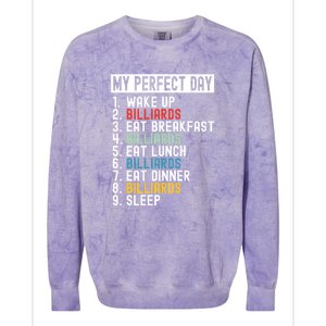 Billiards My Perfect Day Billiards Dad Gift For Father’s Day Colorblast Crewneck Sweatshirt